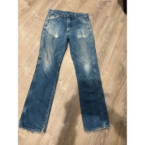 Vintage Men's Wearguard Light Wash‎ Distressed Jeans 32x32 Lined
